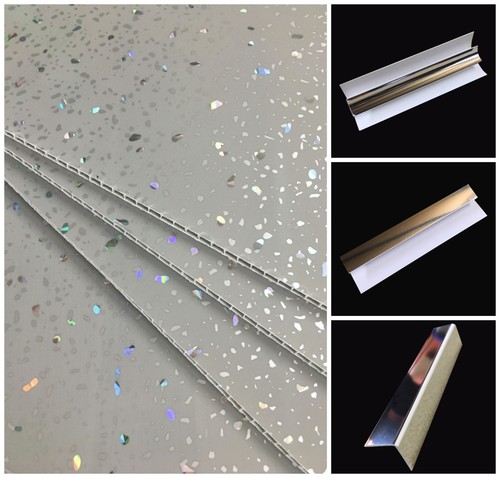 Grey sparkle wall panels - grey,