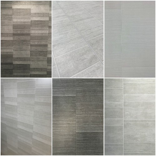 Grey tile effect shower - grey,