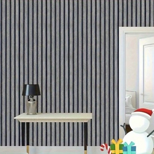 10m grey wood slat wall - 10m,
