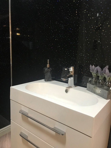Black sparkle 8mm - black, bathroom